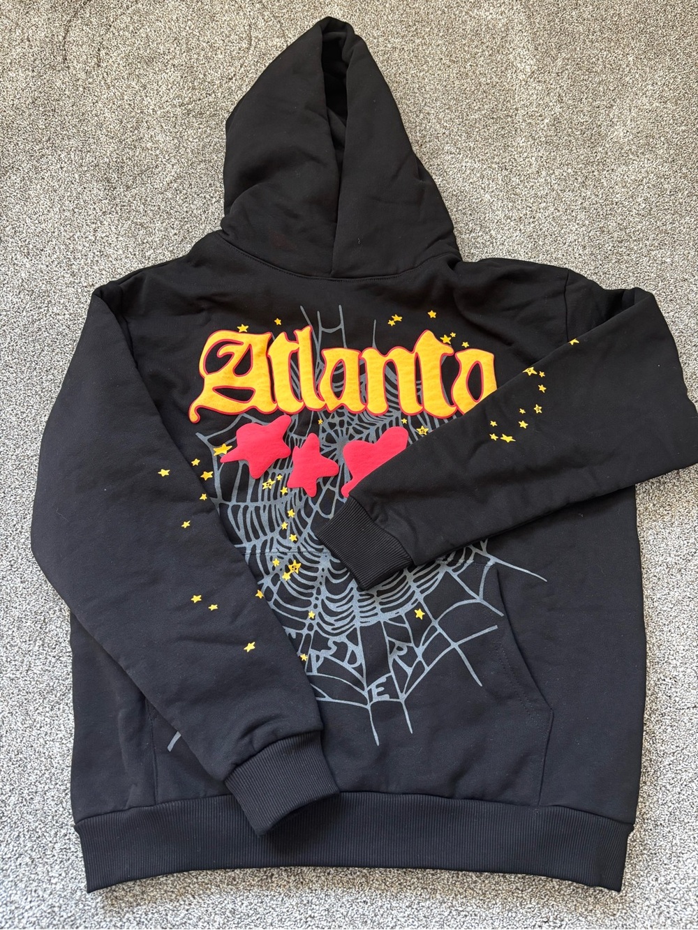 Black 'Atlanta' Graphic Crewneck Hoodie Sweatshirt